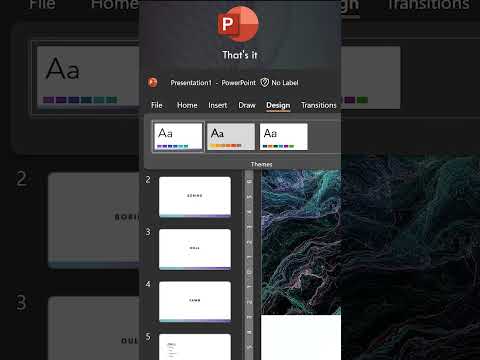 Apply one slide design to all slides - PowerPoint tips